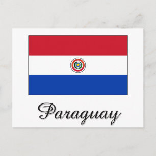 Carte Postale Design drapeau du Paraguay