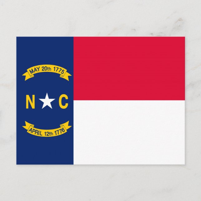 Carte Postale Design du drapeau de l'État de Caroline du Nord (Devant)