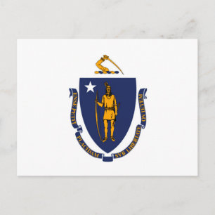 Carte Postale Design du drapeau d'État du Massachusetts