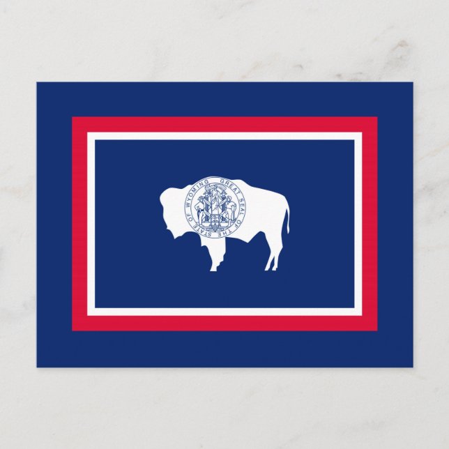 Carte Postale Design du drapeau d'état du Wyoming (Devant)
