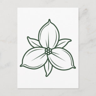 Carte Postale design élégant linéaire trillium