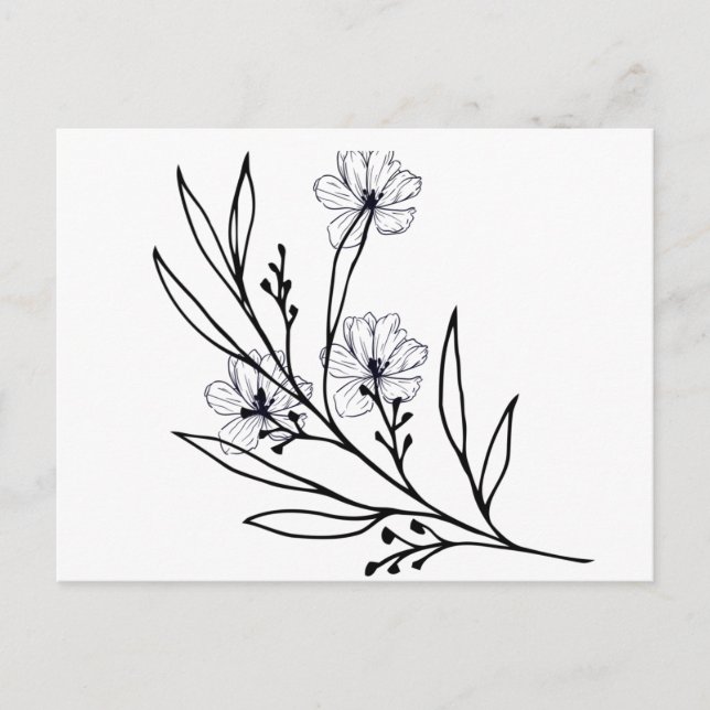 carte postale - design floral (Devant)
