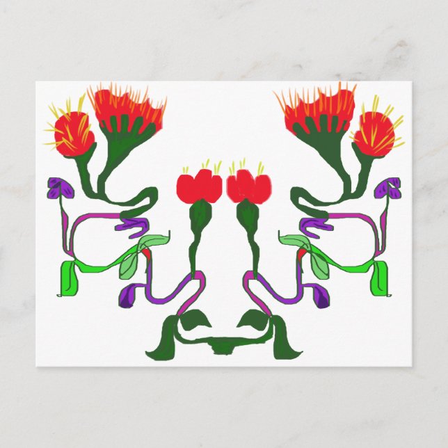 Carte Postale design floral (Devant)