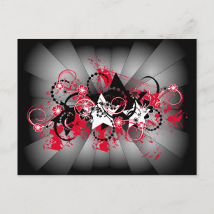 Carte Postale design floral étoiles
