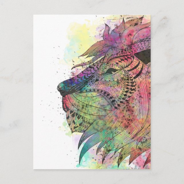 Carte Postale Design génial d'aquarelle tribale (Devant)