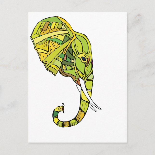 Carte Postale Design graphique éléphant (Devant)