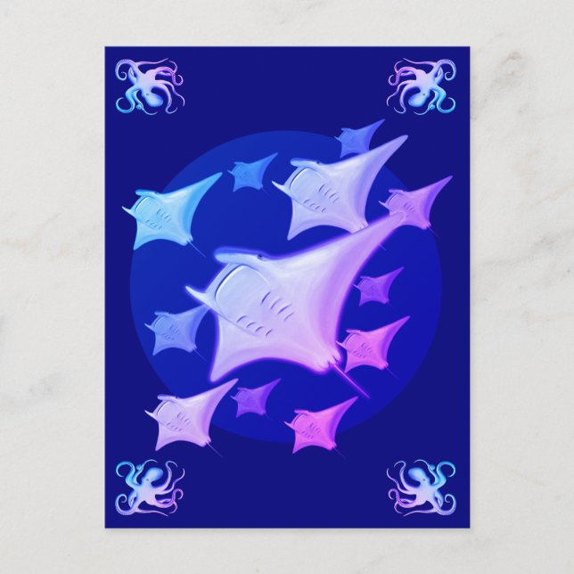 Carte Postale Design graphique Manta Ray Lover (Devant)