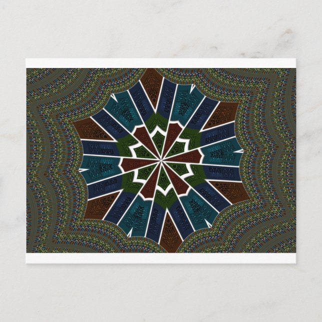 Carte Postale Design inspiré de Sari avec détails complexes (Devant)