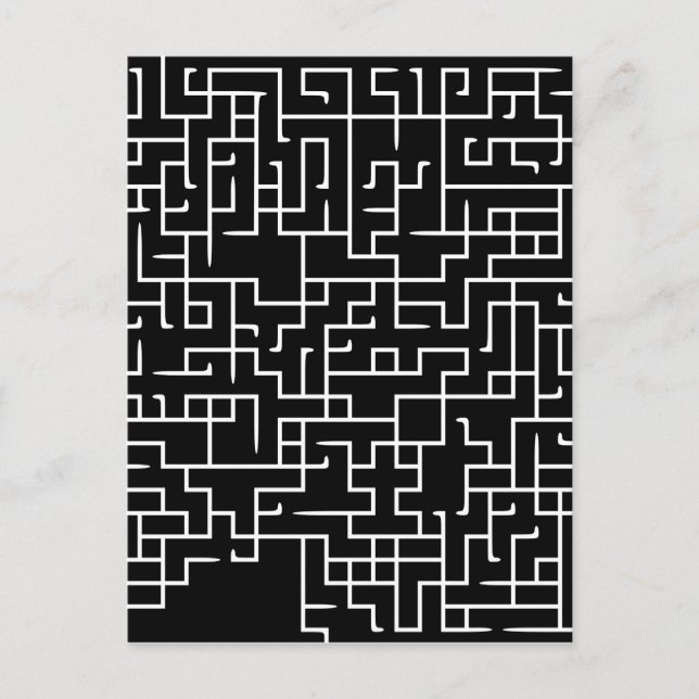 Carte Postale Design labyrinthique noir (Devant)