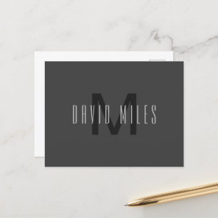 Carte Postale Design Monogramme minimaliste moderne modifiable g