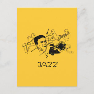 Carte Postale Design musicien JAZZ