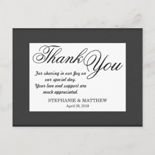 Carte Postale Design noir et blanc simple et élégant