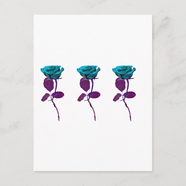 Carte Postale Design Rose bleu - Art moderne (Devant)