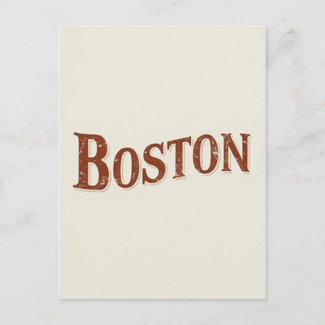 Carte Postale Design rustique de Boston (Devant)