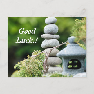 Carte postale design unique élégant BONNE CHANCE
