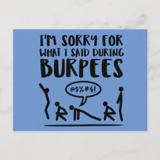 Carte Postale Désolé pour ce que j'ai dit pendant les Burpees