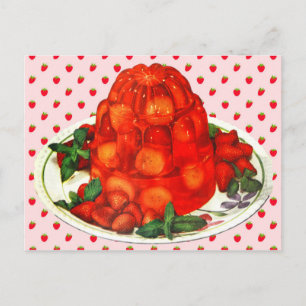 Carte Postale dessert à la confiture de fraise banane