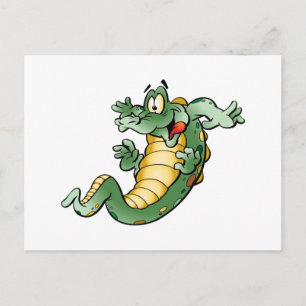 Carte Postale Dessin animé d'alligator mignon