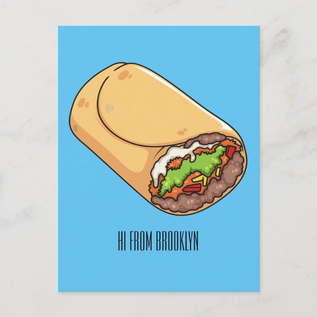 Carte Postale dessin animé de Burrito (Devant)