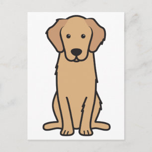 Carte Postale Dessin animé de chien Retriever doré