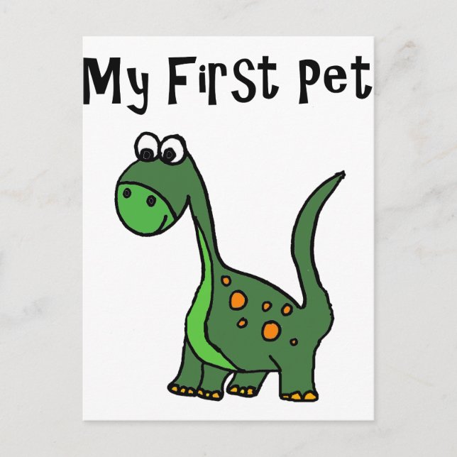Carte Postale Dessin animé de dinosaure drôle dit Mon premier an (Devant)