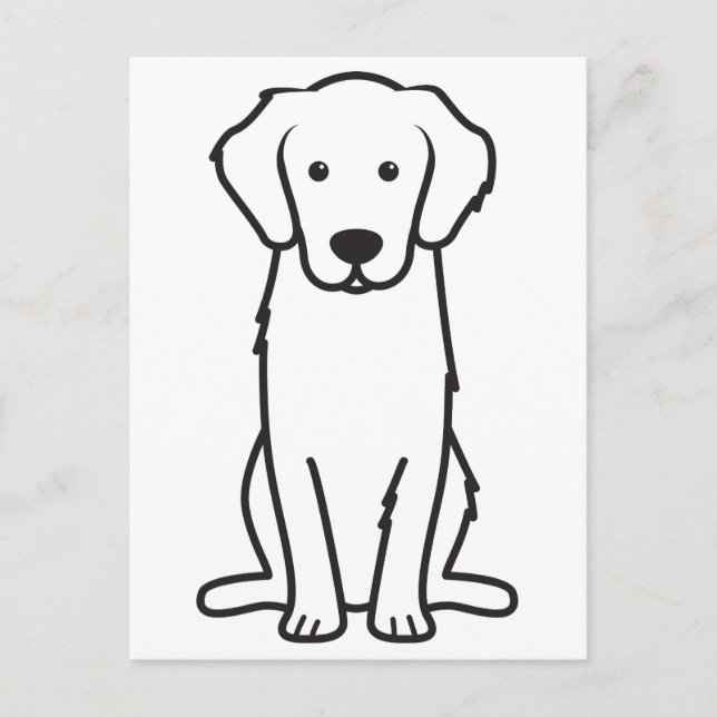 Carte Postale Dessin animé de Golden Retriever (Devant)