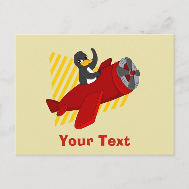 Carte Postale Dessin animé de manchot volant (Devant)