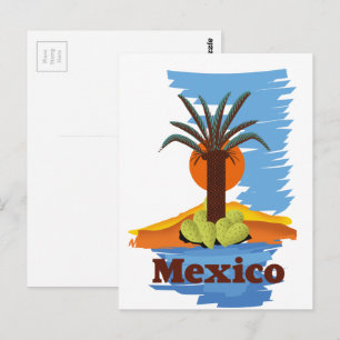 Carte Postale Dessin animé de palmier mexicain vintage