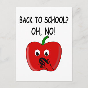 Carte Postale Dessin animé de pomme pour la rentrée scolaire