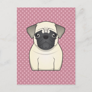 Carte Postale Dessin animé de Pug