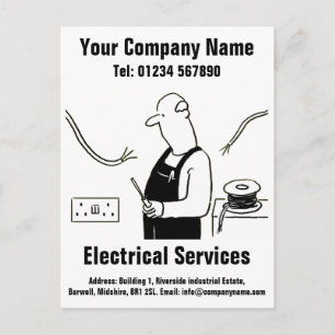 Carte Postale Dessin animé de services électriques à personnalis