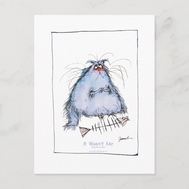 Carte Postale dessin animé de tony fernandes "Ce n'était pas moi (Devant)