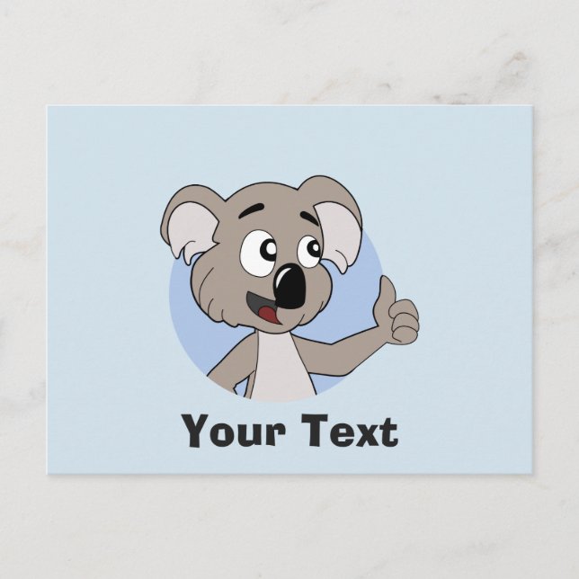 Carte Postale Dessin animé d'ours koala (Devant)