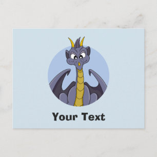 Carte postale dessin animé dragon violet