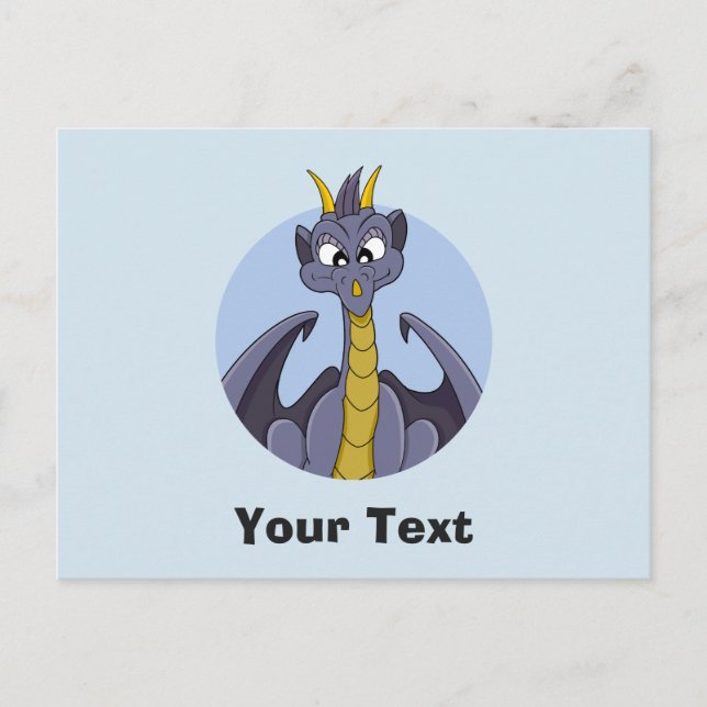 Carte postale dessin animé dragon violet (Devant)