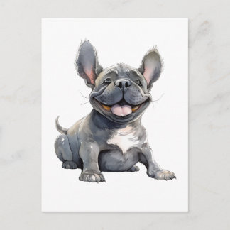 Carte Postale Dessin animé drôle de Bouledogue Français