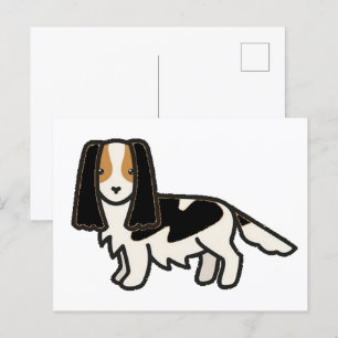 Carte Postale Dessin animé English Springer Spaniel noir tricolo