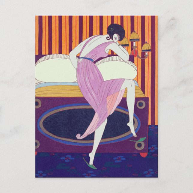 Carte Postale Dessin Art déco de mode par George Barbier (Devant)