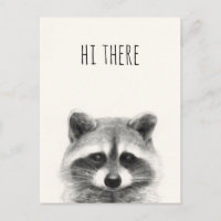 Dessin au crayon Raccoon - Hi There