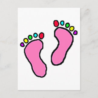 Carte Postale Dessin aux pieds colorés