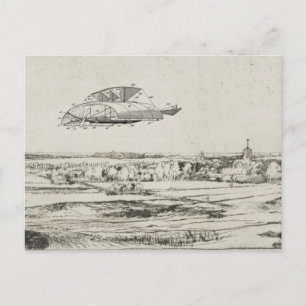 Carte Postale Dessin d'art de la machine de vol de l'avion vinta