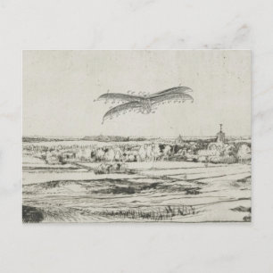 Carte Postale Dessin d'art de la machine de vol de l'avion vinta