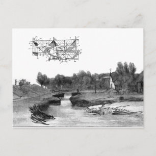 Carte Postale Dessin d'art de la machine de vol de l'avion vinta