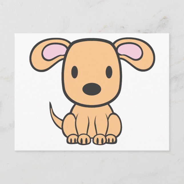 Carte Postale Dessin de bébé chien (Devant)