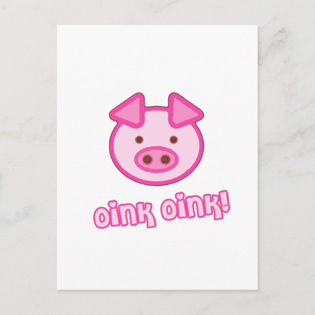 Carte Postale Dessin de bébé cochon (Devant)