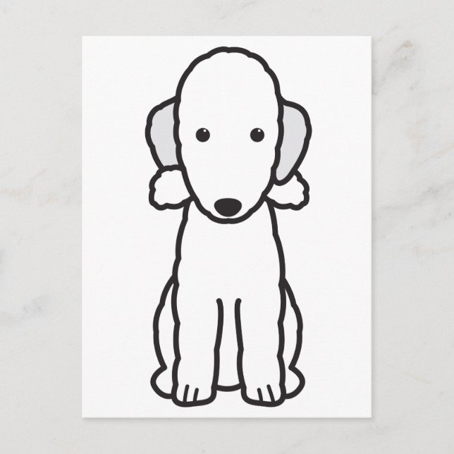 Carte Postale Dessin de Bedlington Terrier Dog (Devant)