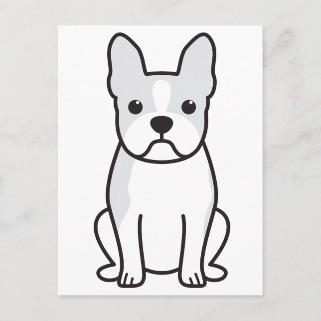 Carte Postale Dessin de Boston Terrier Dog (Devant)