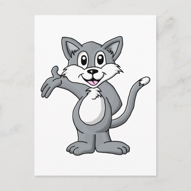 Carte Postale Dessin de chat (Devant)