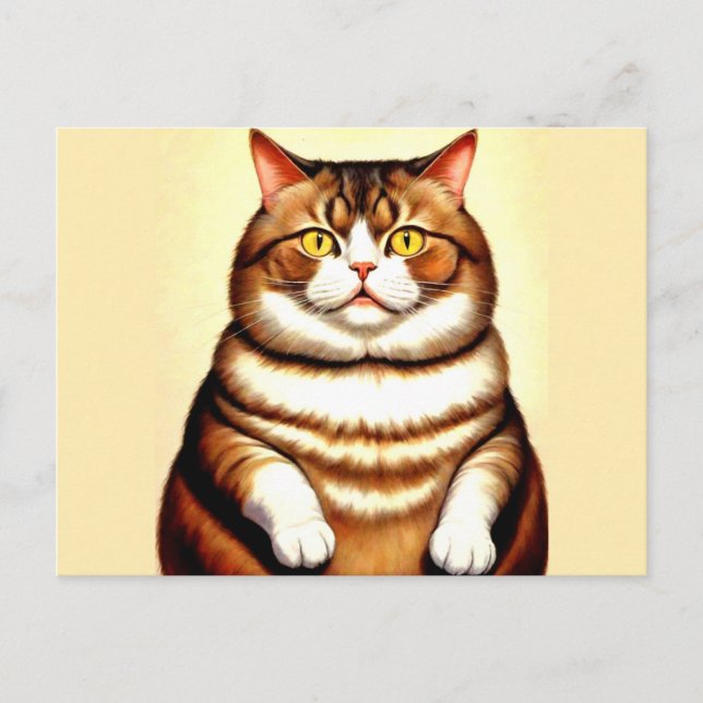 Carte Postale Dessin de chat drôle (Devant)