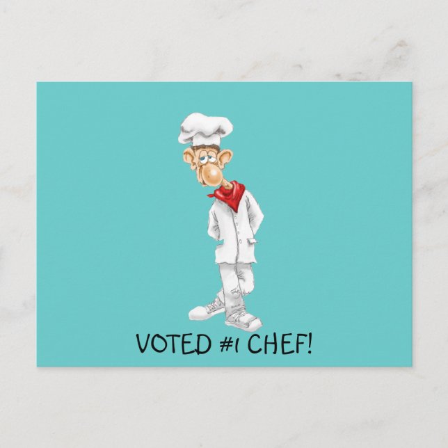 Carte Postale Dessin de Chef avec des paroles drôles (Devant)